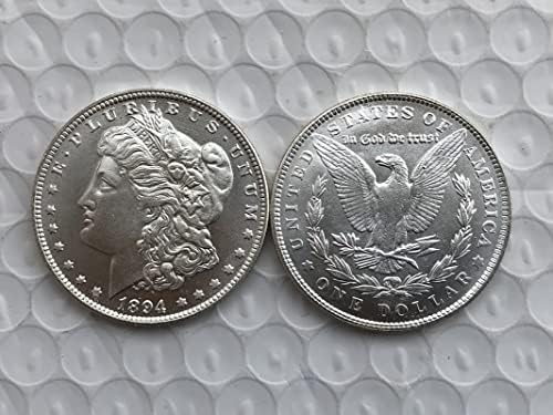 1894P Версия на Американската монети Морган Сребърен долар Месинг със сребърно покритие Антикварни Чуждестранни Възпоменателни монети, Ръчно изработени