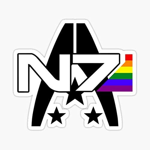 Стикер Mass Effect N7 Alliance Gay Pride Sticker - Водоустойчив Стикер, Стикер За Автомобили, Преносими Компютри, Windows И Т.н