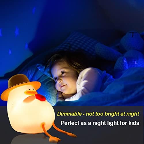 Лека нощ AVEKI за деца, led лампа под формата на Сладък Патица с Възможност за промяна на цвят, Акумулаторна Лампа за Детска Настолна Лампа за Момичета, Интериор за спал?