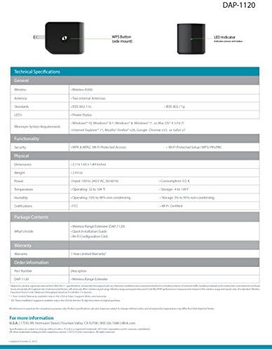 Удължител обхвата на Wi-Fi D-Link N300 (DAP-1120) (спрян от производство производителя)
