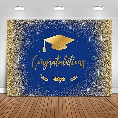 Mocsicka Поздравява Бала клас 2023 година със златни блестящи петна Боке, Фон за фотография, Дизайн на Винил Бала капачки, Декорация