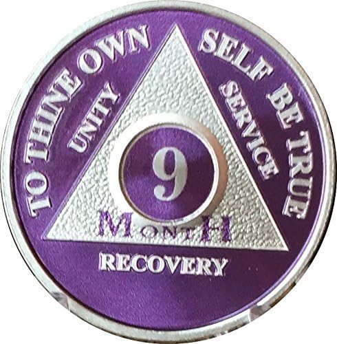 Уэнделлс 9-месечен лилаво посеребренный чип-медальон АА