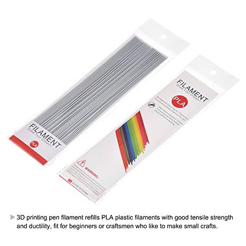 Конци MECCANIXITY за попълване на PLA-нишки Сребрист цвят 1,75 мм, дължина 250 mm/10 инча за дръжки за 3D печат, опаковки от 40