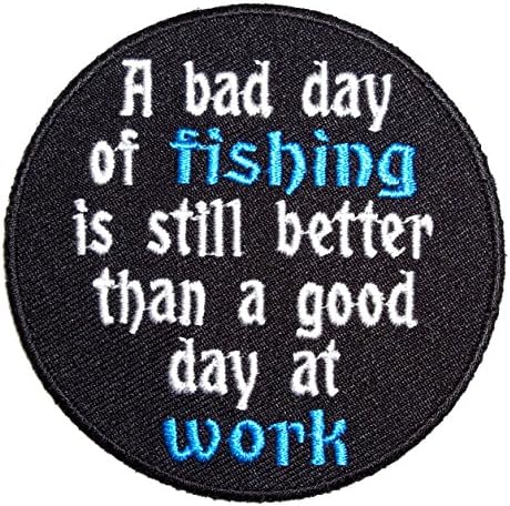 Leather Supreme Лош ден за риболов все още е по-добре Бродирани байкерской ленти