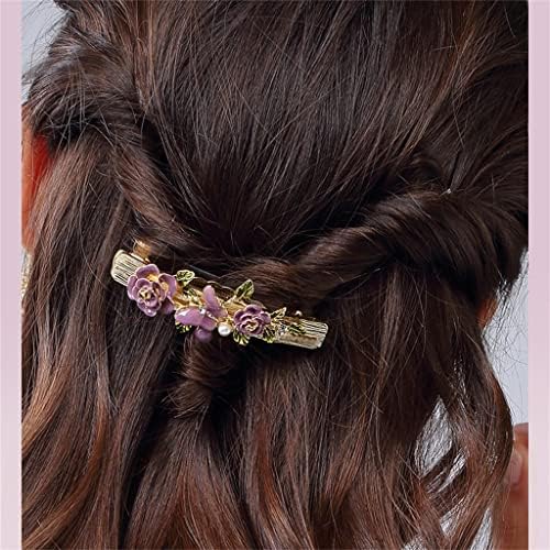 Дебела Шнола за коса от Серията Rose Garden, Шнола за коса в задната част на главата, Аксесоари за коса, Цветна жена на опашката (Цвят: