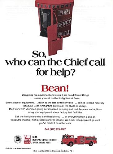 Оригиналната журнальная печатна реклама 1972 г. №1 John Bean FMC Fire Apparatus PULL BOX