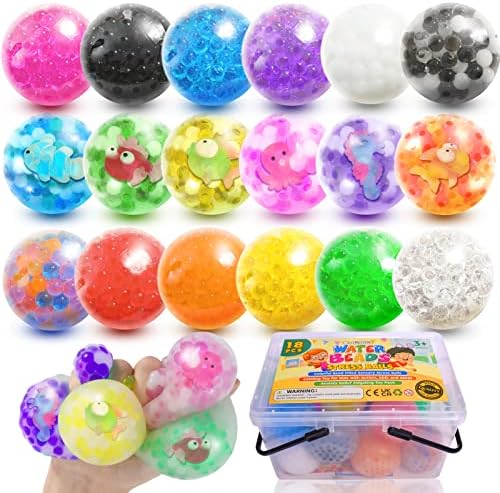 Сензорни топки за облекчаване на стреса за деца и възрастни - 18 опаковки меки играчки-непосед - 80 броя меки играчки, мини-Моти, Меки