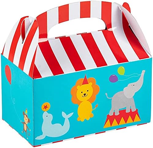 Кутии за предложения BLUE PANDA - Хартиени Кутии за партита на 24 опаковки, Кутии за подаръци в цирковом карнавальном стил на рождени