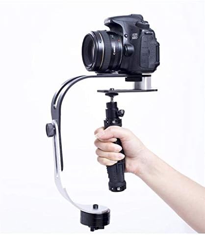 Ръчно стабилизатор на видео pro Camera Гумена Дръжка с Устойчива Подкрепа за фотоапарати Nikon, Canon, Sony Cam DV Камери DSLR (Черен)