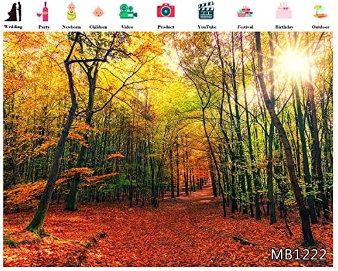 Паунда 7x5 фута Есента Горски Пейзаж Фон За Снимки на Есенния Пейзаж с Кленов Лист Слънчева Светлина, на Фона Украса на Природата Индивидуални