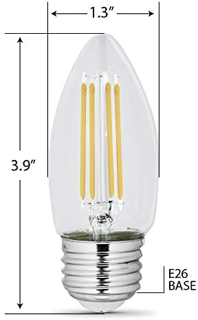 Електрическа led лампа Feit BPETC40/950CA/FIL BPETC40950CAFIL/2/RP 40 Вата с регулируема яркост 300 Лумена, 3,5 H x 1,35D, 5000 До ден,