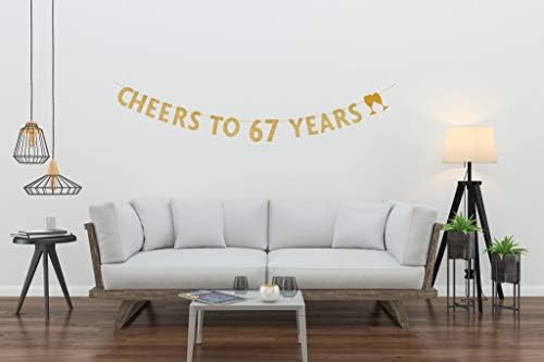 Златен блясък MAGJUCHE Приветства банер 67 years, украса за парти в чест на 67-ия рожден ден