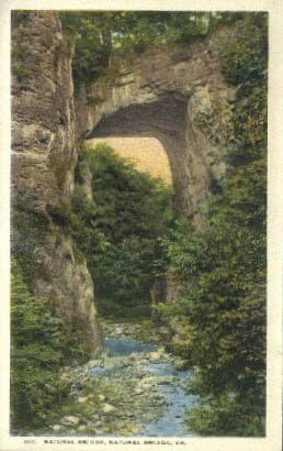 Естествен мост на пощенска Картичка от Вирджиния