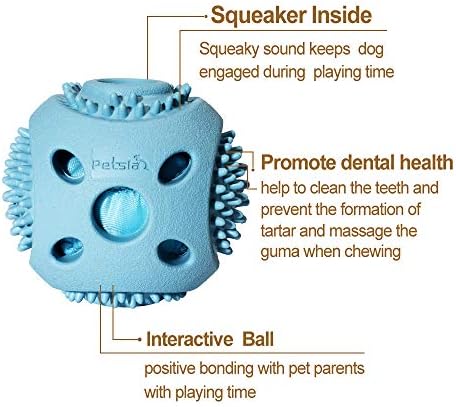 PETSLA Durable Скуики Dog Топки за малки до Средни кучета и Кученца - Гумени Топки за умерен дъвчене Play за Изтегляне и укрепване на