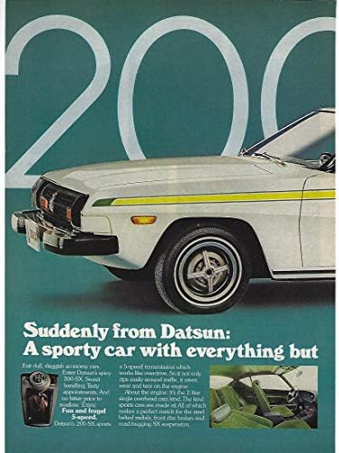 Оригиналната реклама за печат в списание 1977 г. №1 Datsun 200-SX JUMBO COLOR АД