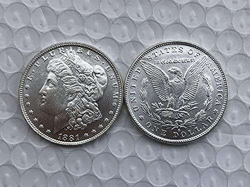 Реплика Възпоменателни Монети от 1881-те години на Morgan Монети със сребърно покритие Старинни Занаяти Чуждестранни Възпоменателни Монети с Колекционерска стойност ?
