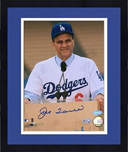 Снимка на пресконференция Джо Торе в рамката на Лос Анджелис Доджърс с автограф 8 x 10 - Снимки на MLB с автограф