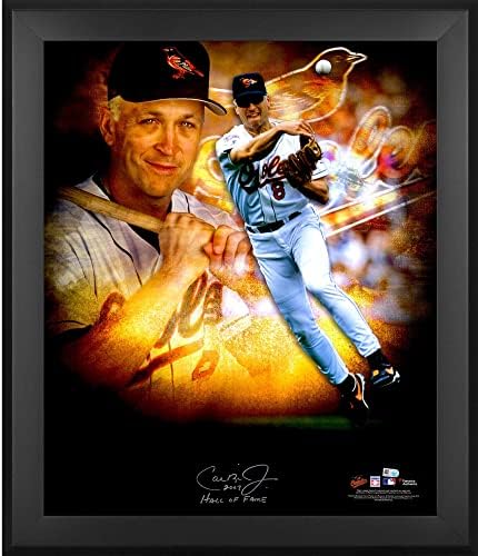 Фотография на Cal Рипкена-младши Балтимор Ориолз в рамка с автограф 20 x 24 в центъра на вниманието с надпис HOF - Снимки на MLB с автограф