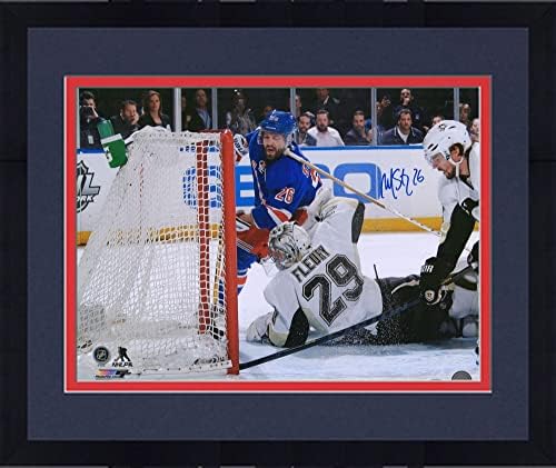 Ограден от Мартин Сейнт Луис, Ню Йорк Рейнджърс С автограф 16x 20 В играта 6 Гола срещу Фотография Питсбърг Пингуинс - Снимки на НХЛ