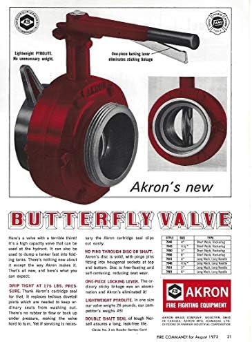 1972 Оригиналната Журнальная Печатна реклама №1 Akron Пожар Equipment Дроссельная клапата