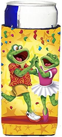 Caroline's Treasures APH3874MUK Frog Swing Dancing Ultra Шушу за Тънки кутии, Устройство за обнимания с охлаждащ ръкав, Която Може да се Пере В машина, Устройство за обнимания с ръкав за напи?