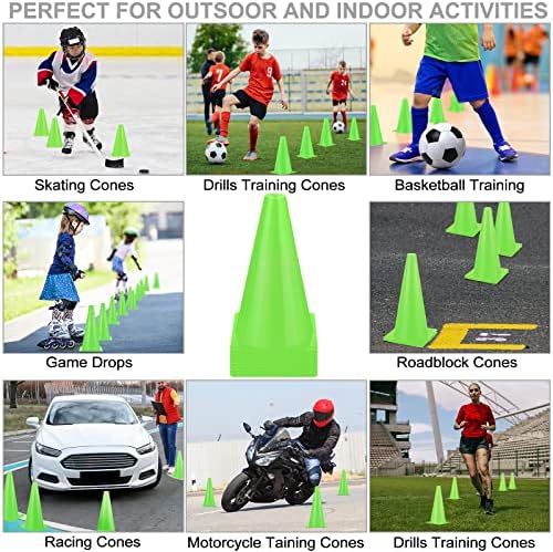 30 броя 9-инчов пътни конуси Пластмасови спортни шишарки за тренировка сръчност Предпазни конуси Футболно тренировъчно оборудване за