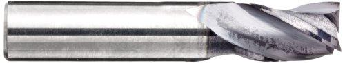 Торцевая fresa от волфрамов Melin Tool EMGS с квадратна чучур, Монослойная обработка AlTiN, Спирала 30 градуса, 3 надлъжни Канала, с
