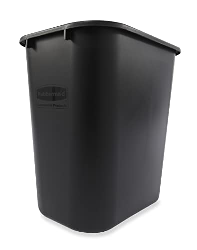 Контейнер за боклук Rubbermaid Commercial Products 28QT /7 GAL, за дома / офиса / Под масата, Черен (FG295600BLA)