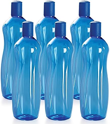 Набор от pet бутилки Cello Sipwell, 1 литър, комплект от 6 броя, синьо