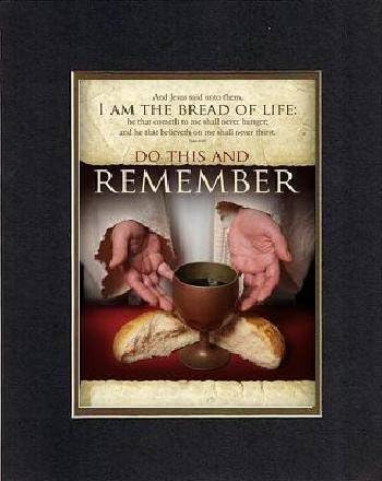 за вдъхновение - Аз съм Хлябът на живота. Библейски / религиозни стихове с размери 8 x 10 инча, вградени в рогожку с двойно скосом - Вневременная и безценна колекция от ?