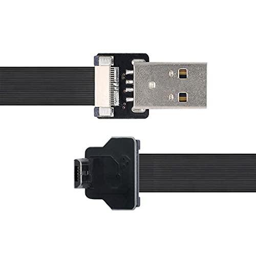 ChenYang CY Type-A USB 2.0 Plug към Micro USB 5Pin куплунга, а Под Ъгъл 90 Градуса за Пренос на Данни Плосък Тънък Гъвкав кабел 20 см