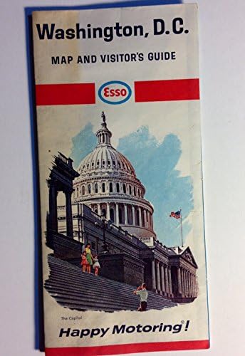 Оригиналната карта Esso 1960-те години и ръководство за посетители на Вашингтон, окръг Колумбия.