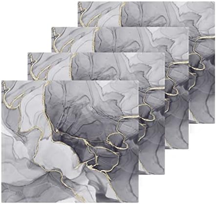 Гъба WELLDAY Grey с абстрактно Мрамор, 2 Памучни Салфетки с размери 12 X 12 см, Добре Абсорбиращи и Меки Кърпи за лице за Баня, фитнес