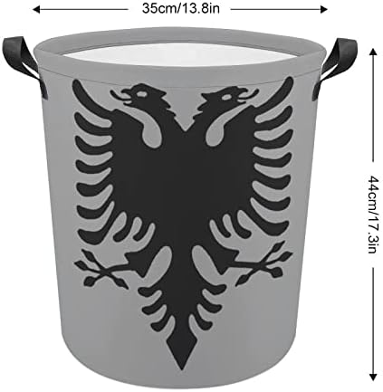 Флаг Албанского Величие Кошница за дрехи с Кошница За Дрехи, Чанта За Съхранение на Боклук Кофи Сгъваема Висока с Дръжки