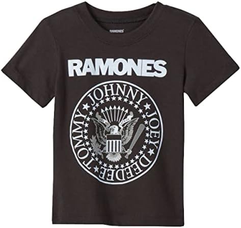 Тениска с изображение Хей, Хо, управлявал за малки момчета от the Ramones с къс ръкав (черен)