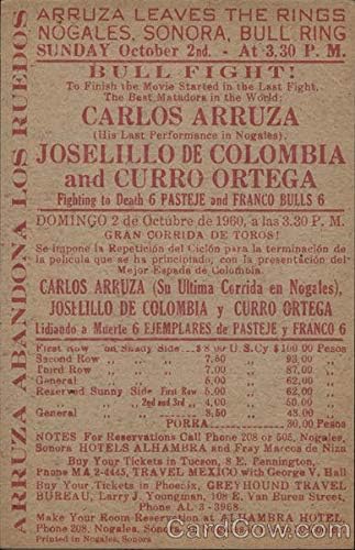 Корида в Ногалесе Ногалес, Мексико Оригиналната антични картичка