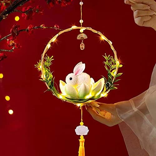 BYBYCD Фенер Средата на Есента В Старинен Стил, Фестивален Фенерче във формата На Заек, Китайското Декорация за дома в Средата на Есента,