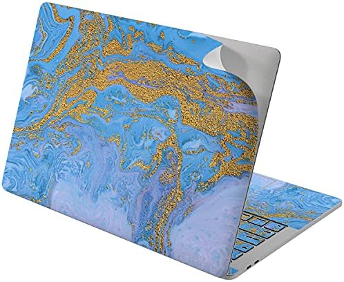 Vinyl Обвивка Lex Altern е Съвместима с MacBook Air 13 инча Mac Pro 16 Retina 15 12 2019 2020 2018 Синя Абстрактна Боя Златни Текстура