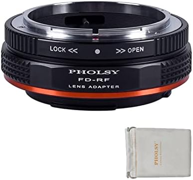 Адаптер за закрепване на обектива PHOLSY, съвместим с обектив Olympus Zuiko OM към корпуса на фотоапарата Canon EOS с RF-монтиране EOS