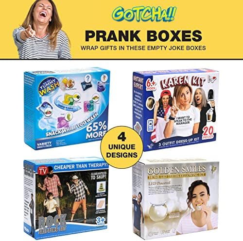Подаръчни кутии за томболи - Включва 4 уникални и забавни идеи за подаръци, кутии за шеги - 10 x9x3, асортимент от 1