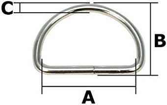 Family Tool 56436 D-образен пръстен (Диаметър 0,1 инча (3 мм), вътрешна ширина 1,2 инча (30 мм), Сребро, Опаковки от 20