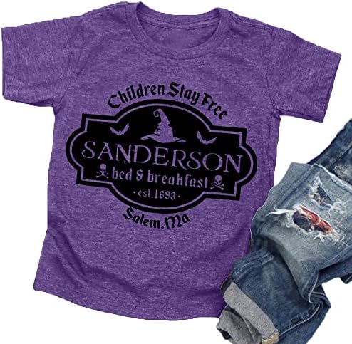 Тениска за Хелоуин За Малки Момчета И Момичета Sanderson Sister С Писмото Принтом, Къс Ръкав, Графични Тениски, Потници