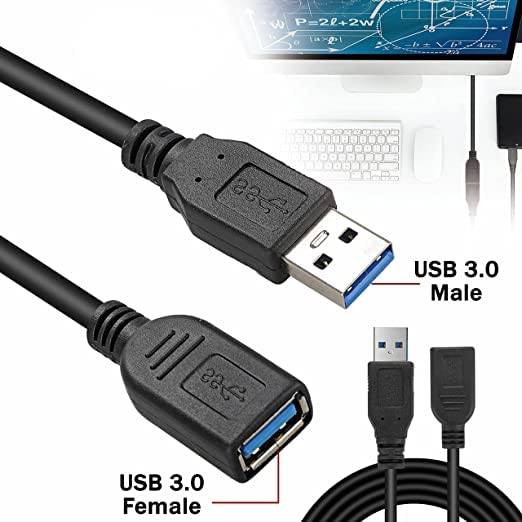SAITECH IT 2 Комплекта Удлинительного кабел USB 3.0 от мъжете A до жените A с висока скорост 5 Gbit/s за лаптоп / КОМПЮТЪР / принтер