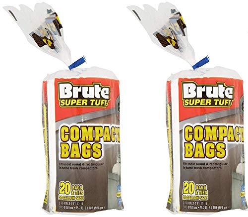 (2 опаковки) Тежкотоварни мерки и теглилки Брутална Super Tuff Обем 20 Литра / кухненски Пакети - Бял