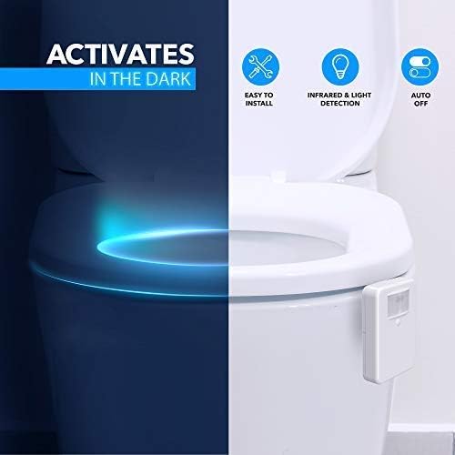 Нощни осветителни тела за тоалетна Chunace - Активируемый сензор за движение led с 16 сменяеми цветове на декора на банята - Батерия