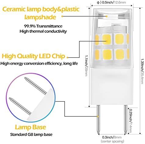 Led лампи HUIMEIJIA Г-8 с Мощност 20 Вата, което се равнява на 120, като Основната лампа G8 2Pin тип T4 JCD за подмяна на осветление