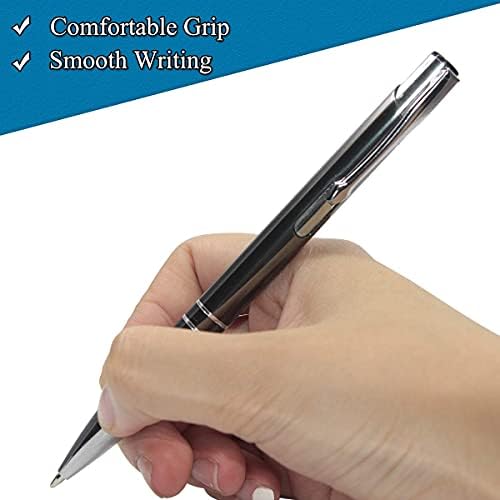 Персонализирани химикалки - Действие с едно натискане на бутон - За поръчка - Черни дръжки за писане с печатни име - С гравирана с вашето