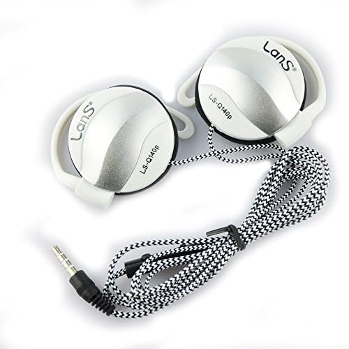 NewSilkRoad Спортни ухото куки Меки стерео слушалки Слушалки с тъкани кабел за управление за устройства с 3.5 мм вход на Дребно опаковка