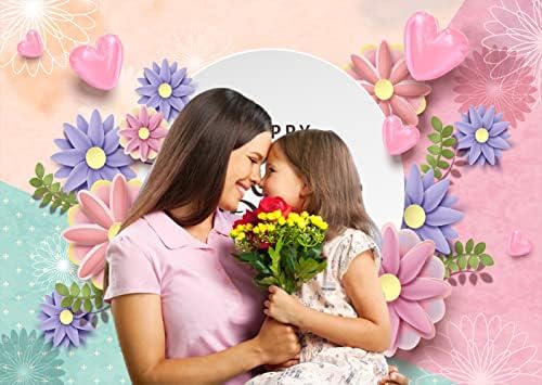 LTLYH 7x5ft Фонове, за снимки, за Ден на Майката, Ден на Майката, на Фона на Сърце с Любов, Ден на Майката, на Розови Цветя, фонове,