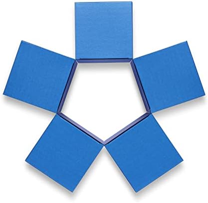Ежедневни 12шт Блестящи Pearlescent Хартиени Подаръчни кутии за Предложения с Капаци 3x3x3 (тъмно синьо)